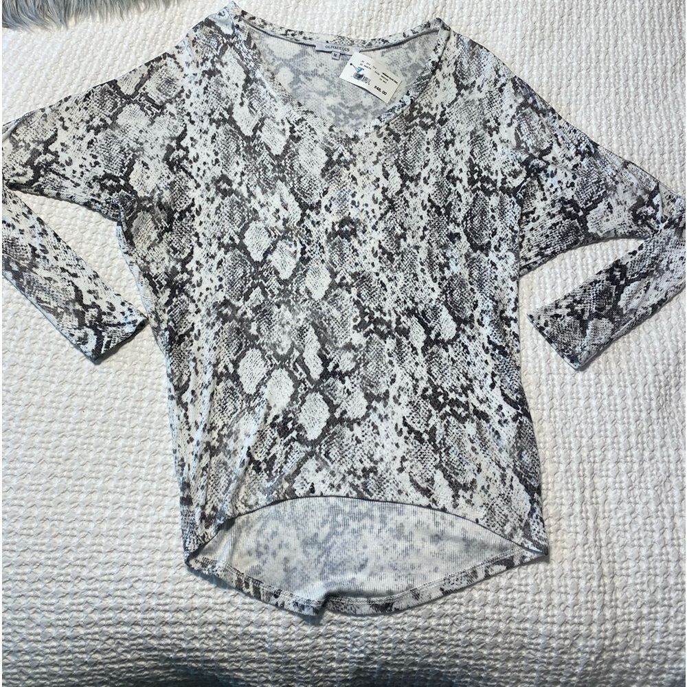 Olivacious snake print soft dolman sleeve shirt from vanilla sky